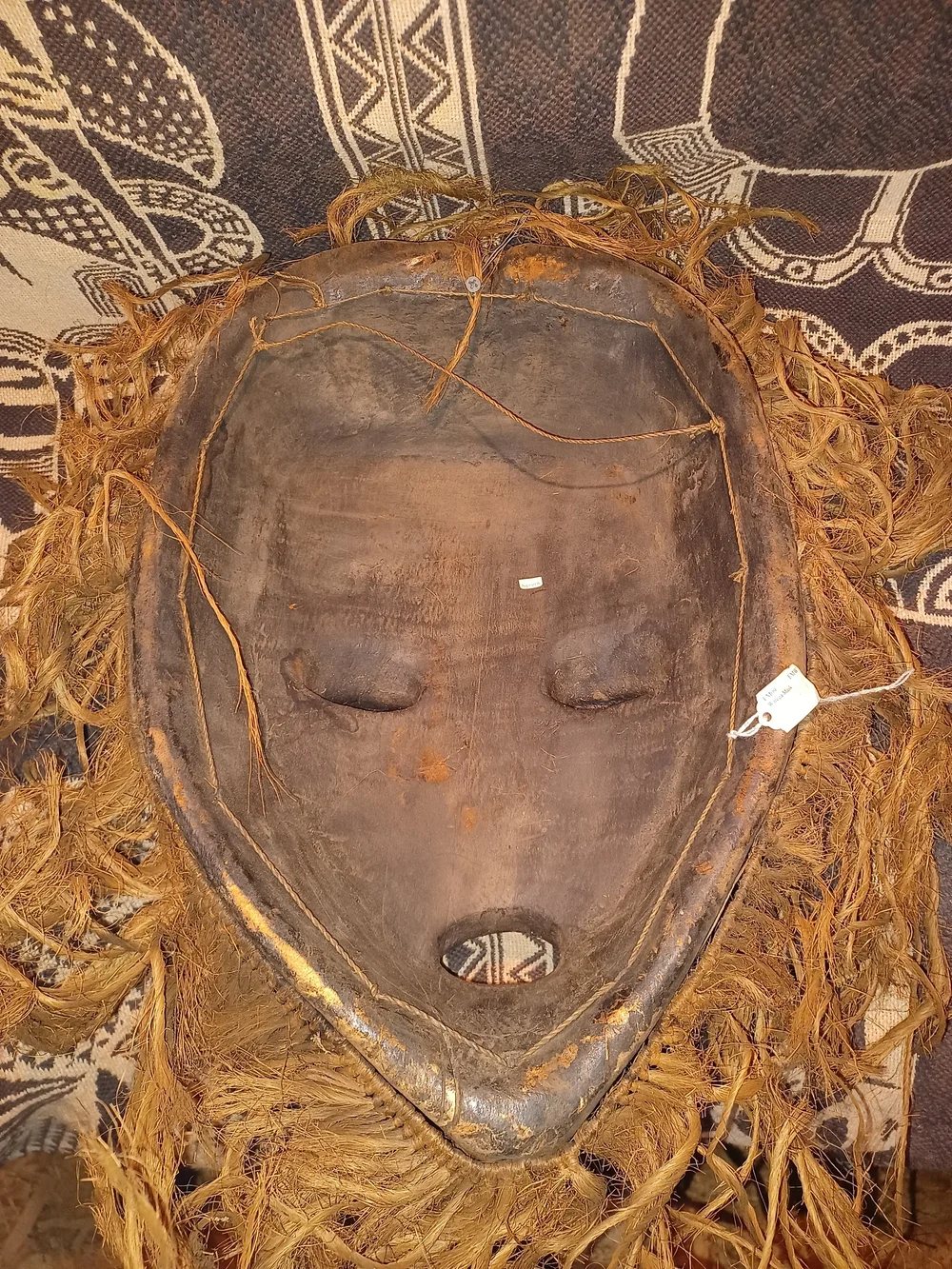 Handcrafted Tribal Wall Mask in Brown and Tan